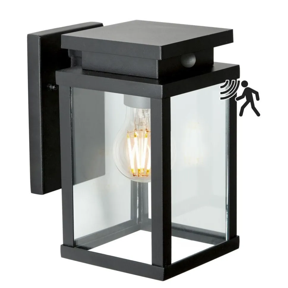 Applique Murale Ks Verlichting Jersey Noir, 1 Lumiere, Detecteur De Mouvement