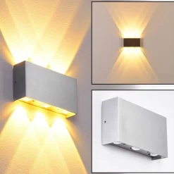Applique Murale Lente Led Aluminium, 6 Lumieres