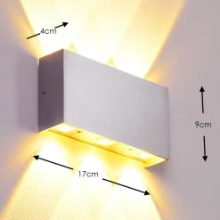 Applique Murale Lente Led Aluminium, 6 Lumieres