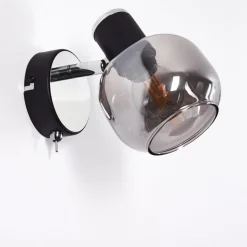 Applique Murale Lexington Chrome, Noir, 1 Lumiere