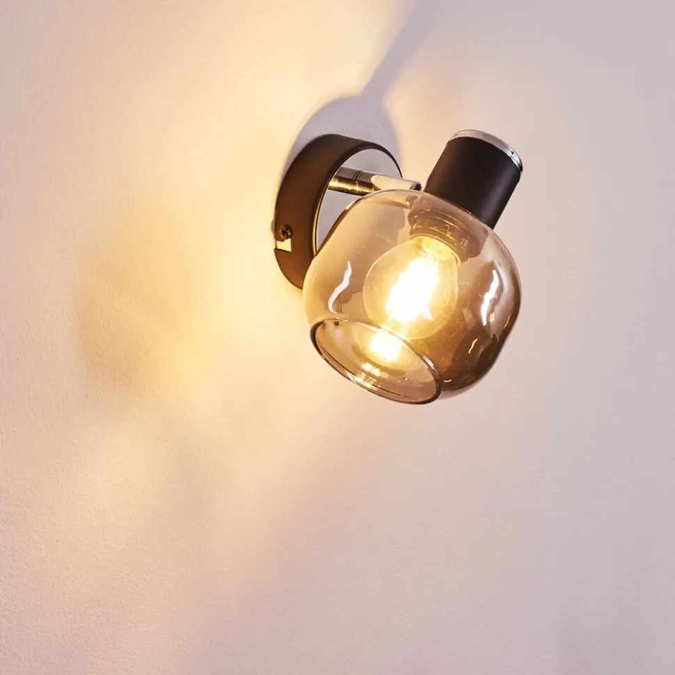 Applique Murale Lexington Chrome, Noir, 1 Lumiere
