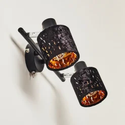 Applique Murale Liared Noir, 2 Lumieres