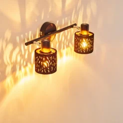 Applique Murale Liared Noir, 2 Lumieres