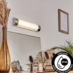 Applique Murale Macaje Led Chrome, Transparent, 1 Lumiere