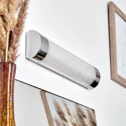 Applique Murale Macaje Led Chrome, Transparent, 1 Lumiere