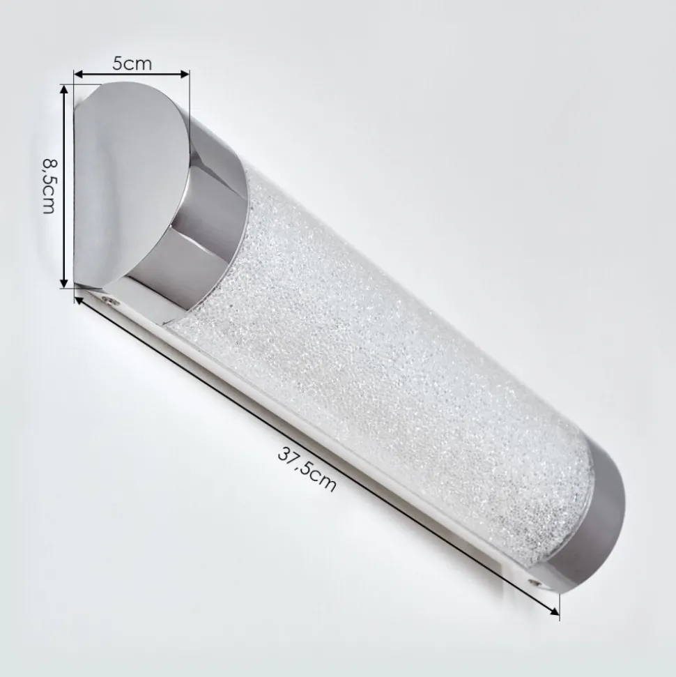 Applique Murale Macaje Led Chrome, Transparent, 1 Lumiere