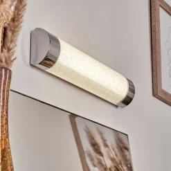 Applique Murale Macaje Led Chrome, Transparent, 1 Lumiere