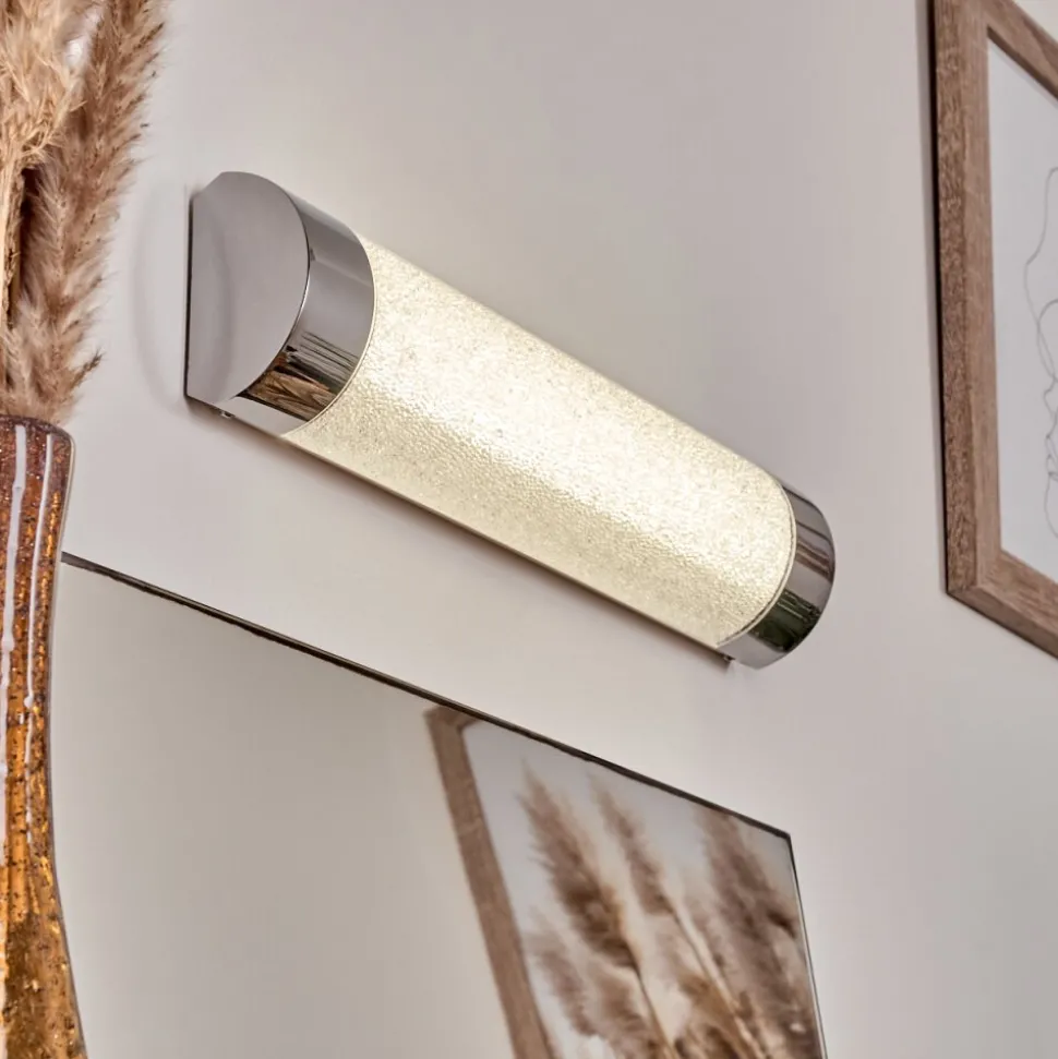 Applique Murale Macaje Led Chrome, Transparent, 1 Lumiere