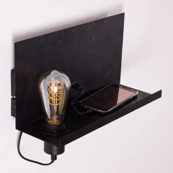 Applique Murale Moheda Rouille, Noir, 1 Lumiere