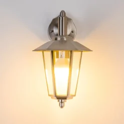 Applique Murale Moskau Down Acier Inoxydable, Transparent, 1 Lumiere