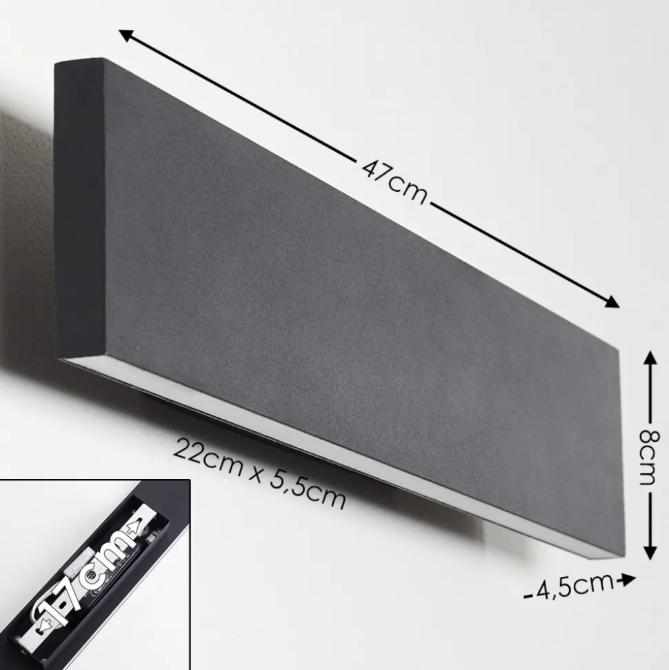Applique Murale Obion Led Noir, 2 Lumieres