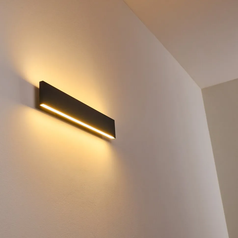 Applique Murale Obion Led Noir, 2 Lumieres