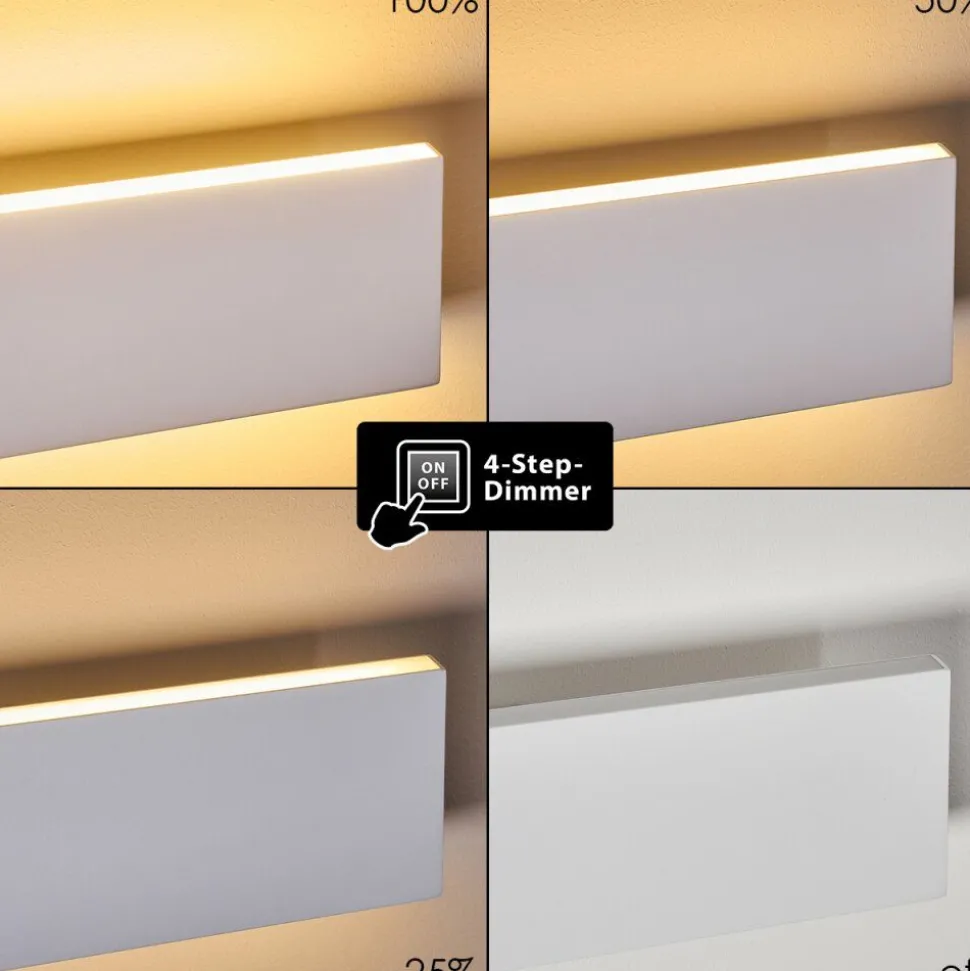 Applique Murale Obion Led Blanc, 2 Lumieres