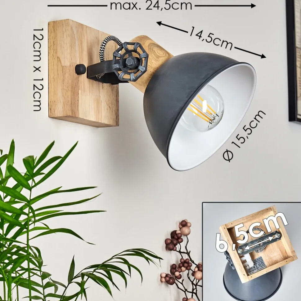 Applique Murale Orny Bois Clair, 1 Lumiere
