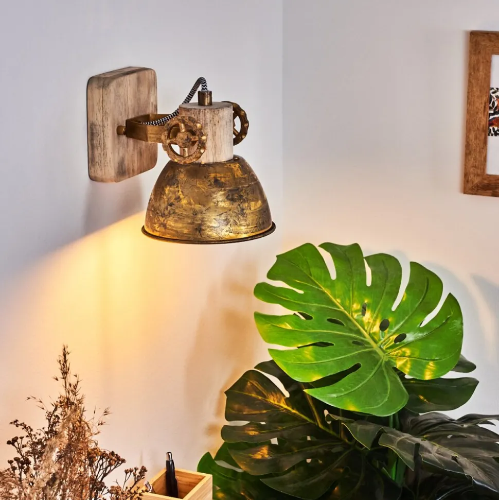 Applique Murale Orny Bronze, Bois Clair, 1 Lumiere