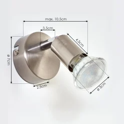 Applique Murale Oula Led Nickel Mat, 1 Lumiere