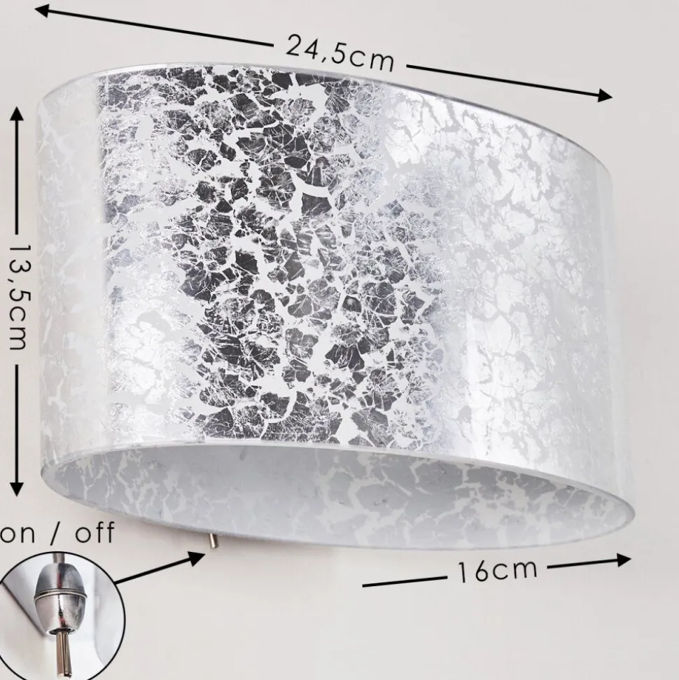 Applique Murale Rapar Chrome, Argente, 1 Lumiere