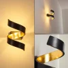 Applique Murale Rezat Led Noir Dore, 1 Lumiere