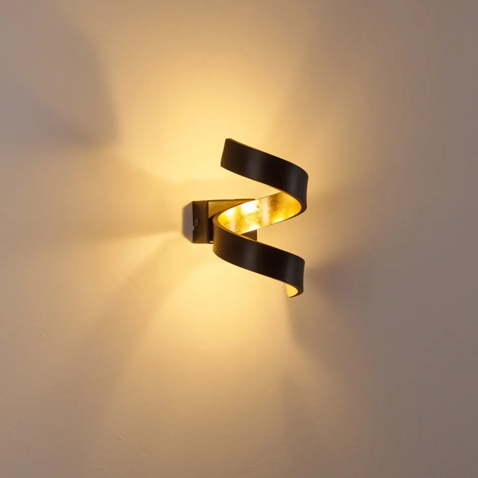 Applique Murale Rezat Led Noir Dore, 1 Lumiere