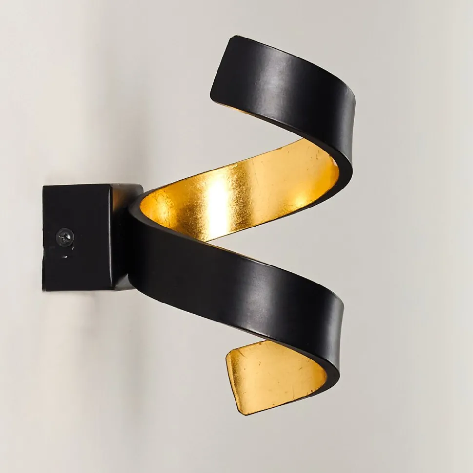 Applique Murale Rezat Led Noir Dore, 1 Lumiere