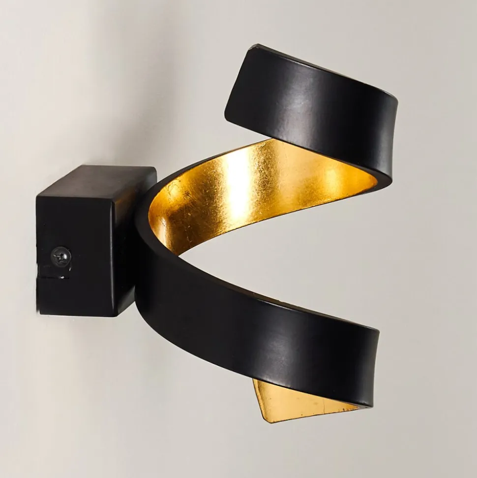 Applique Murale Rezat Led Noir Dore, 1 Lumiere