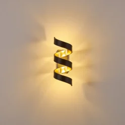 Applique Murale Rezat Led Noir Dore, 1 Lumiere