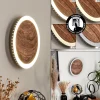 Applique Murale Rocha Led Brun, Couleur Bois, Noir, 1 Lumiere