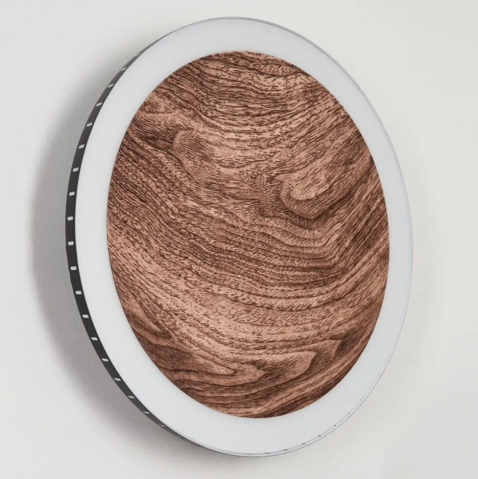 Applique Murale Rocha Led Brun, Couleur Bois, Noir, 1 Lumiere