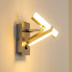 Applique Murale Sakami Led Nickel Mat, 2 Lumieres