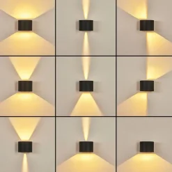 Applique Murale Strandaa Led Noir, 2 Lumieres