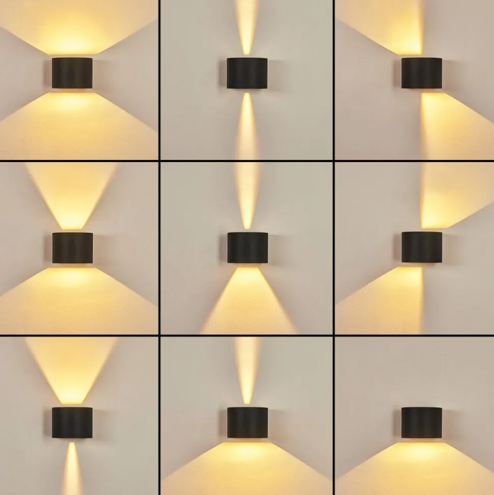 Applique Murale Strandaa Led Noir, 2 Lumieres