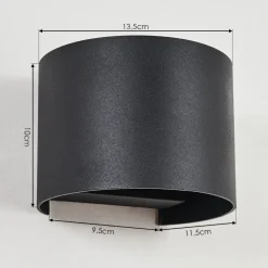 Applique Murale Strandaa Led Noir, 2 Lumieres
