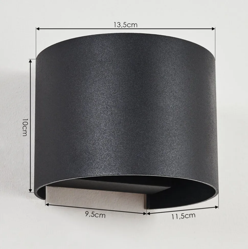 Applique Murale Strandaa Led Noir, 2 Lumieres