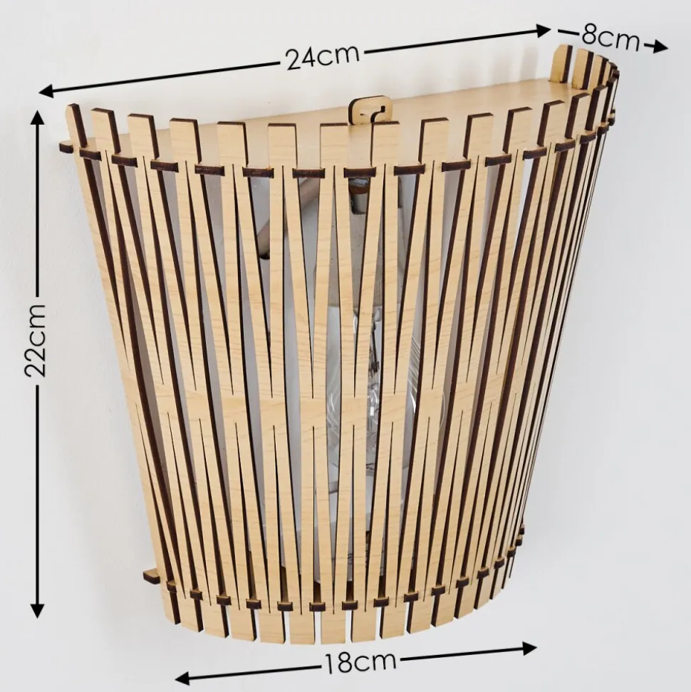 Applique Murale Timmele Bois Clair, 1 Lumiere