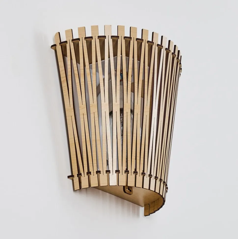 Applique Murale Timmele Bois Clair, 1 Lumiere