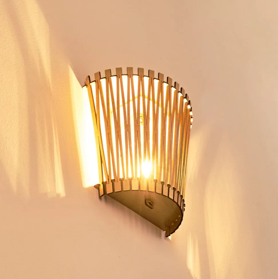 Applique Murale Timmele Bois Clair, 1 Lumiere