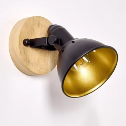 Applique Murale Tina Bois Fonce, Noir, 1 Lumiere