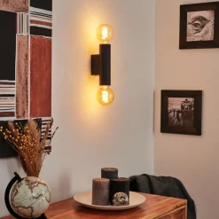 Applique Murale Tulla Noir, 2 Lumieres