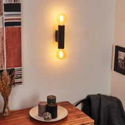 Applique Murale Tulla Noir, 2 Lumieres