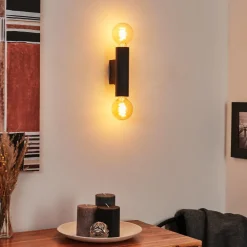 Applique Murale Tulla Noir, 2 Lumieres