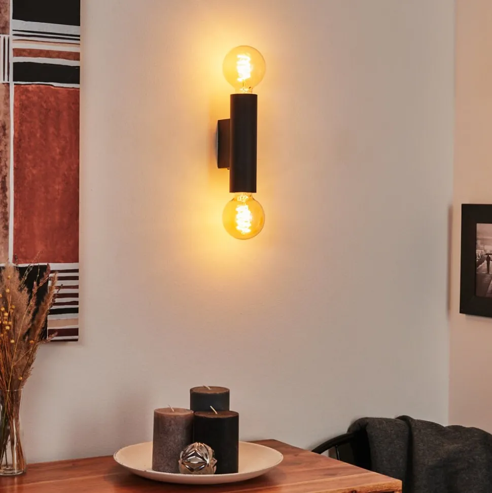 Applique Murale Tulla Noir, 2 Lumieres
