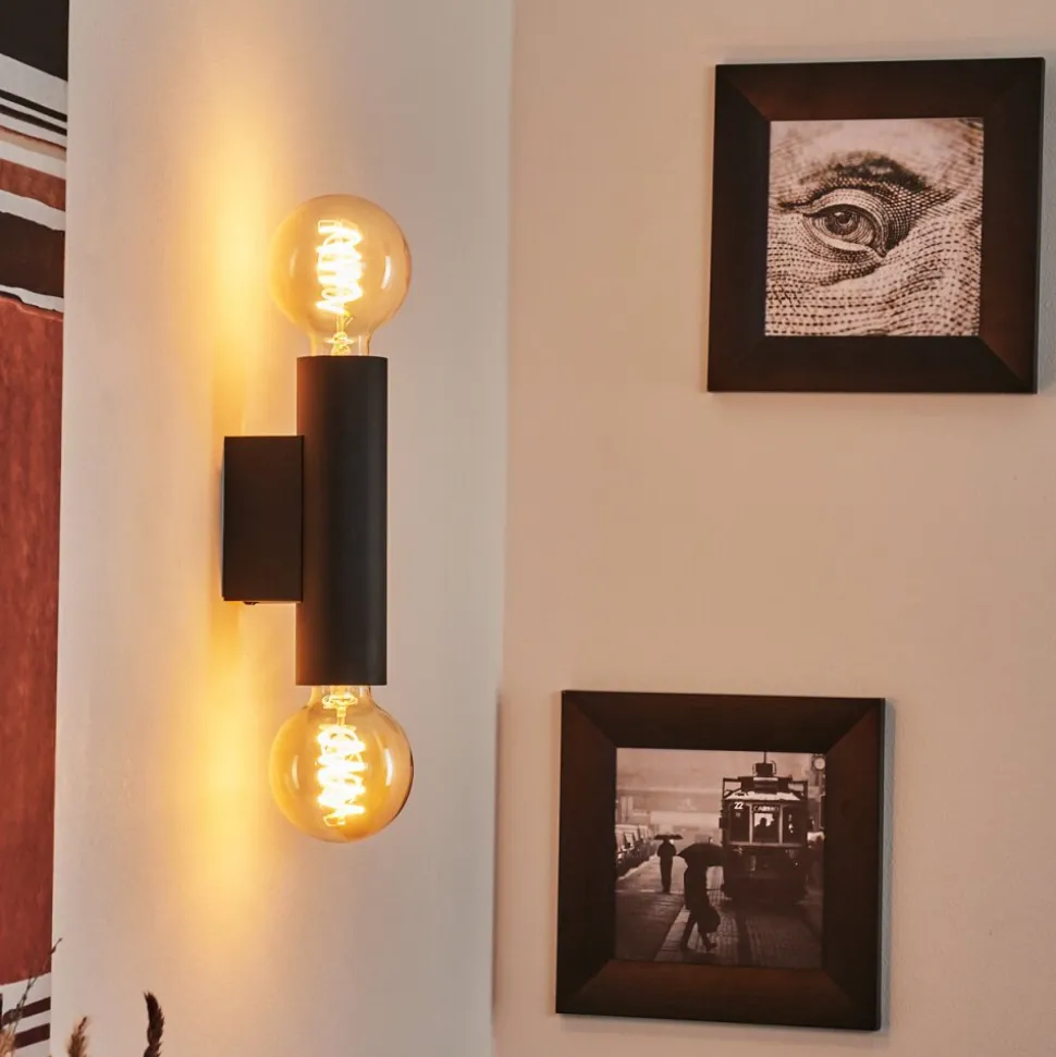 Applique Murale Tulla Noir, 2 Lumieres