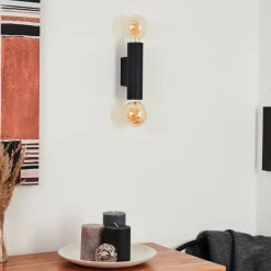 Applique Murale Tulla Noir, 2 Lumieres