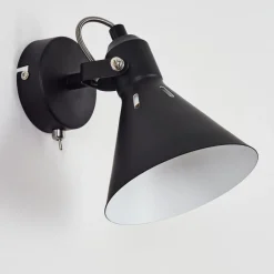 Applique Murale Upiano Chrome, Noir, 1 Lumiere