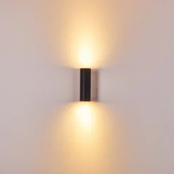 Applique Murale Zuoz Noir, 2 Lumieres
