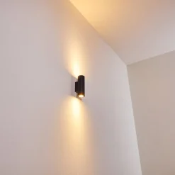 Applique Murale Zuoz Noir, 2 Lumieres
