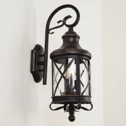 Applique Murale Zurich Brun, Couleur Bois, 3 Lumieres