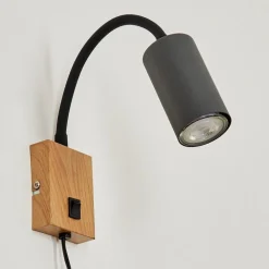 Applique Muralejavel Anthracite, Couleur Bois, 1 Lumiere