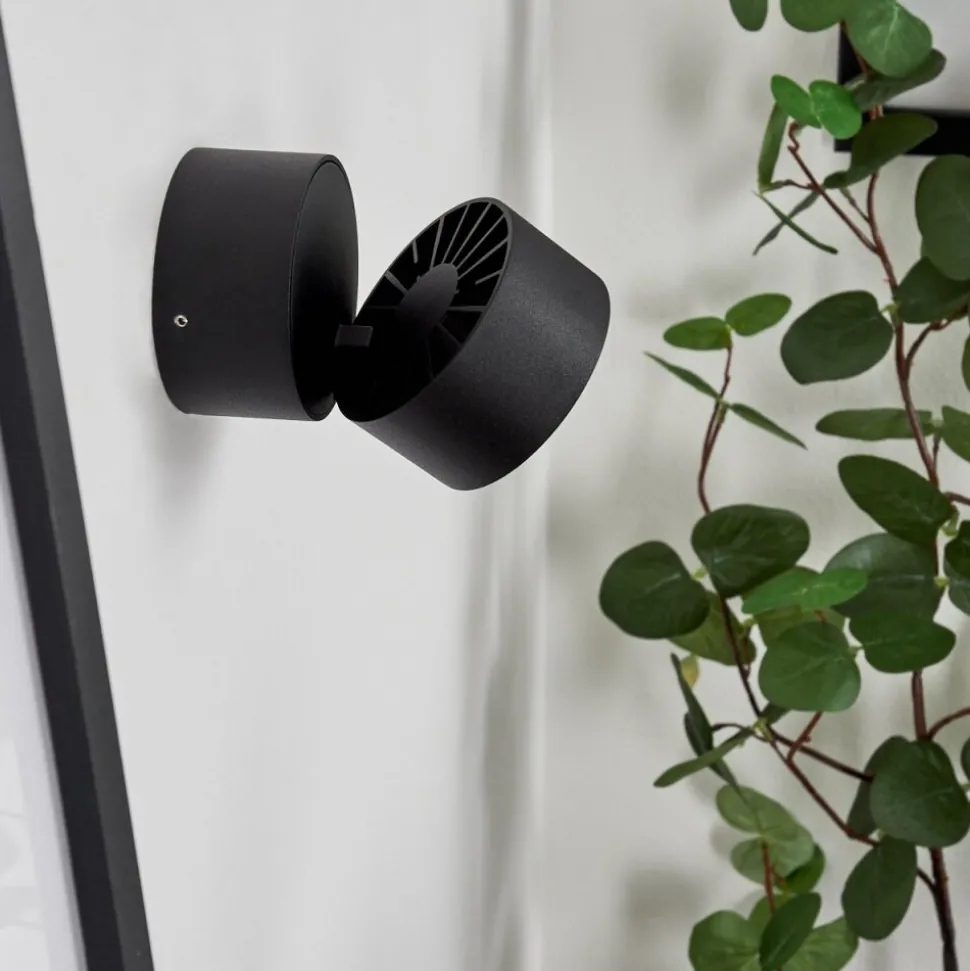 Applique Muralelaonsana Led Noir, 1 Lumiere