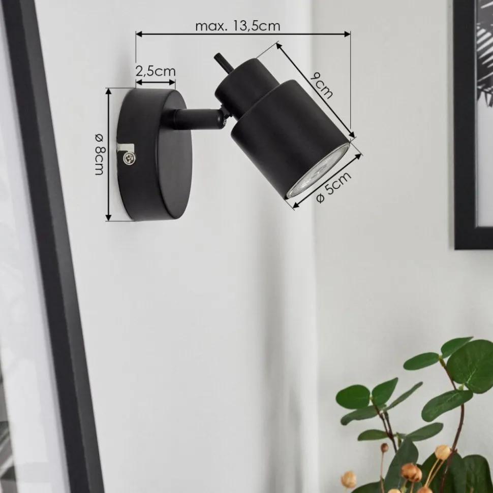 Applique Muralenestavel Led Noir, 1 Lumiere
